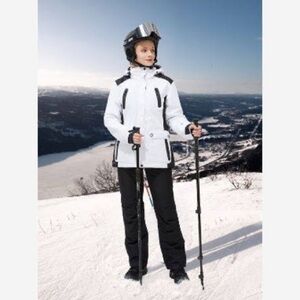 Women's Ski Jacket Winter Snow Coat Warm Fleece Mountain Waterproof‎ Jacket L